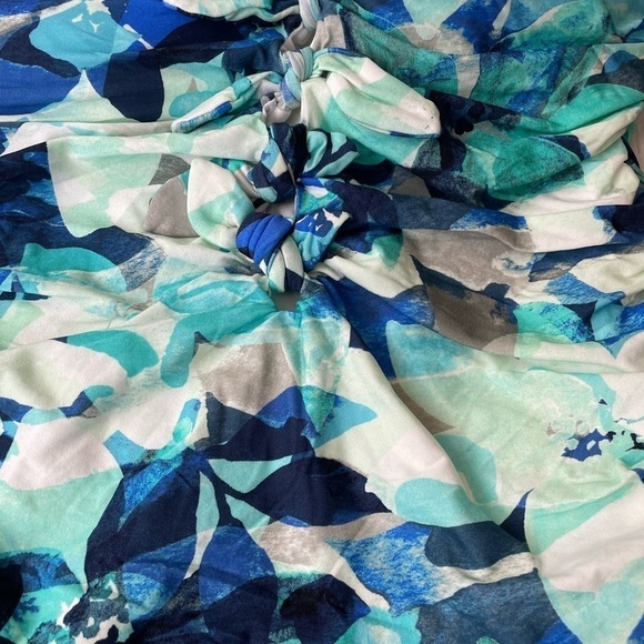 Carmen Marc Valvo Lagoon Ruched Bandeau One Piece Swimsuit 14 bathingsuit boho - Picture 5 of 6